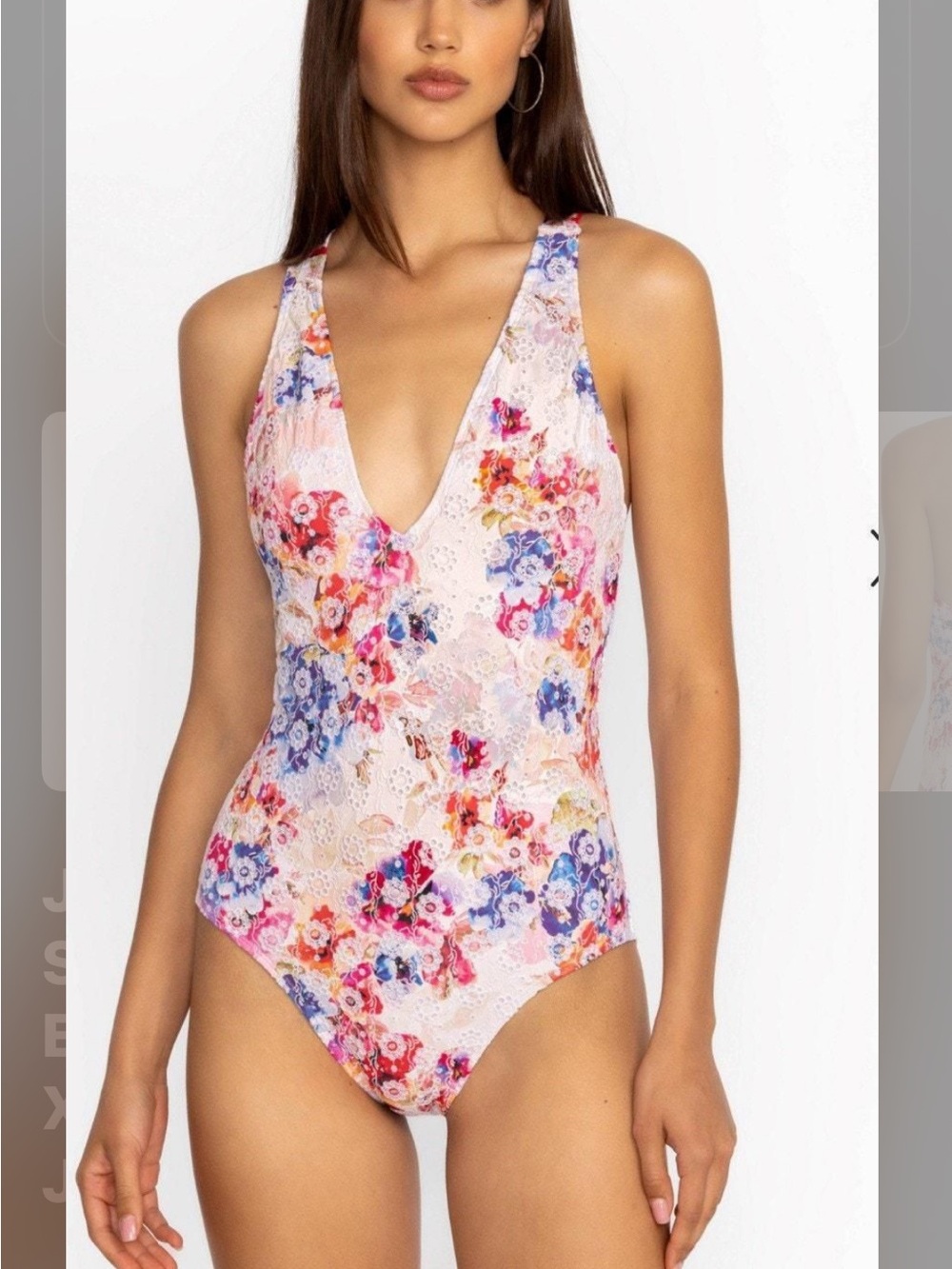 Johnny Was Floral Butterfly Tag with Pastel Accents